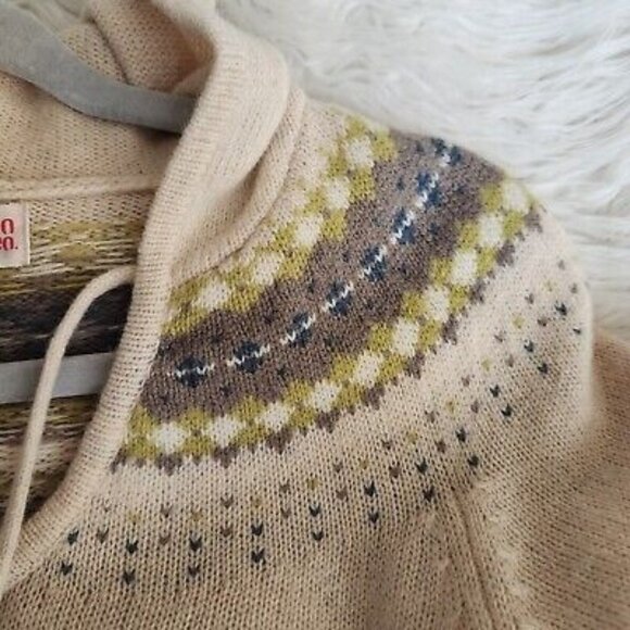 Vtg Y2K MOSSIMO Womens XS Lambs Wool Blend Knit Hooded Sweater NWT Deadstock - Picture 7 of 14